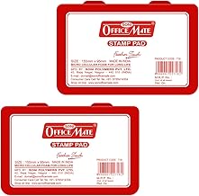 Soni OfficeMate Large Stamp Pad – Red | 155mm x 95mm | Crisp, Long-Lasting Impressions | Quick-Drying, Smudge-Free Ink | Refillable & Durable Design | Ideal for Office, School, Craft & DIY Use | Pack