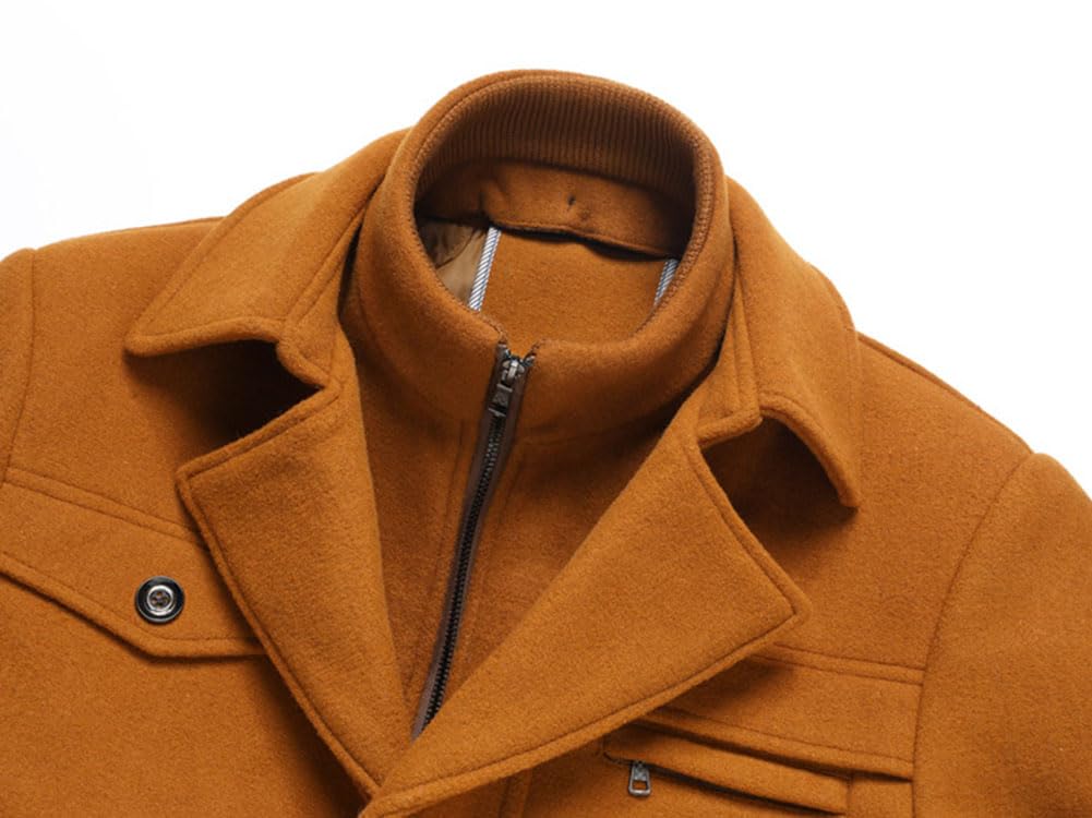 Cappotto Invernale da Uomo Cappotto Caldo in Misto Lana Slim Fit Giacca Invernale a Maniche Lunghe Imbottito da Lavoro per Il Tempo Libero
