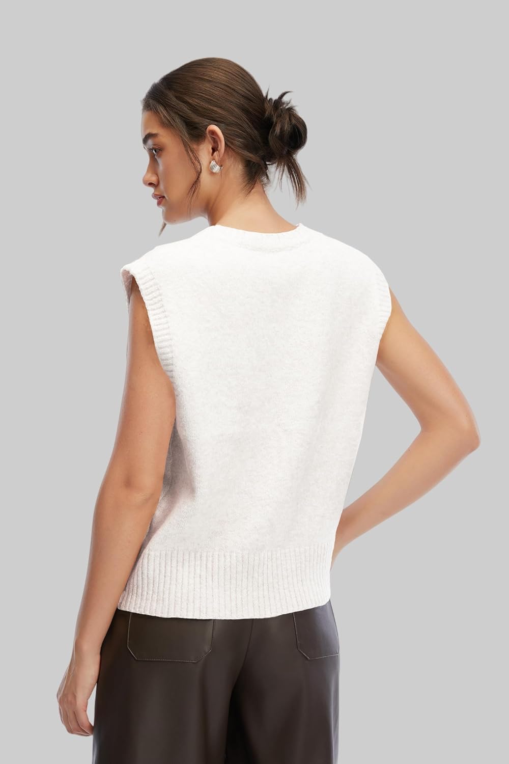 Cropped Sweater Vest for Women Cute Casual Knit Vest for Women Graphic Sleeveless Top Spring Warm Lightweight - Image 5