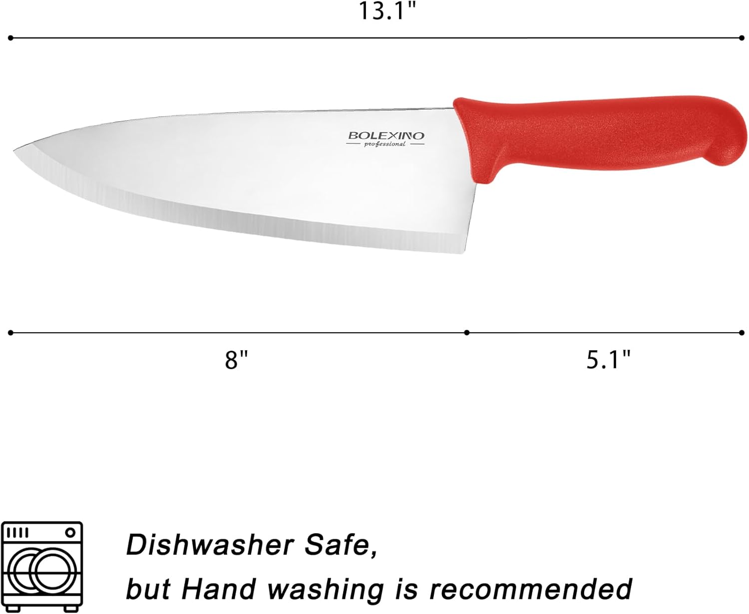 8 inch Japanese High Carbon Stainless Steel Chef Knife Set, Professional Extra Sharp Wide Cook Knife with Non-slip Ergonomic Handle, for Kitchen Home Restaurant - Image 7