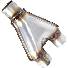 Universal Exhaust Y Pipe, 3" Inlet 3" Outlet, 10" Total Length, Stainless Steel Weld-On Exhaust Pipe Adapter/Crossover Tube, Fits Most Vehicles