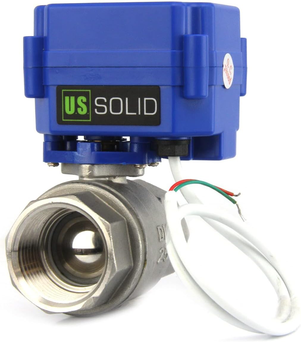 U.S. Solid Motorized Ball Valve, front view