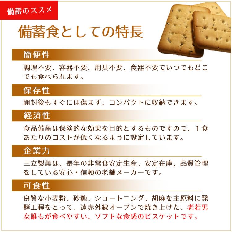 Amazon.co.jp: サンリツ 三立製菓 保存用 ビスケット 60食入り 非常食