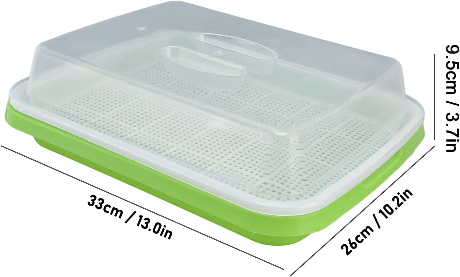 6 Pièces Plateau de Germination,Germoir avec Couvercle,Bac à Semis, Plateau Semis, Plateau de Propagateur de Graines,pour la Plantation Germes Soja et Germes Haricot Mungo