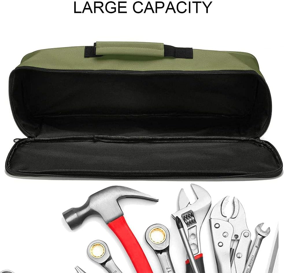 18-Inch Waterproof Tool Bag Oxford Cloth Tool Tote Electrician Storage Bag Parts Bag for Screws Drill Bit Portable Organizer Pouch Case (Color : Black)