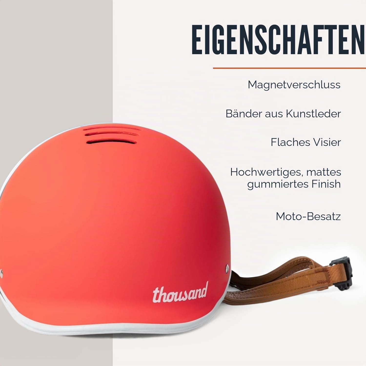 Thousand Heritage Fahrradhelm Erwachsene – Unisex, belüfteter Fahrradhelm mit PopLock Diebstahlschutz – Ideal für Fahrrad & Skateboard – Herren & Damen