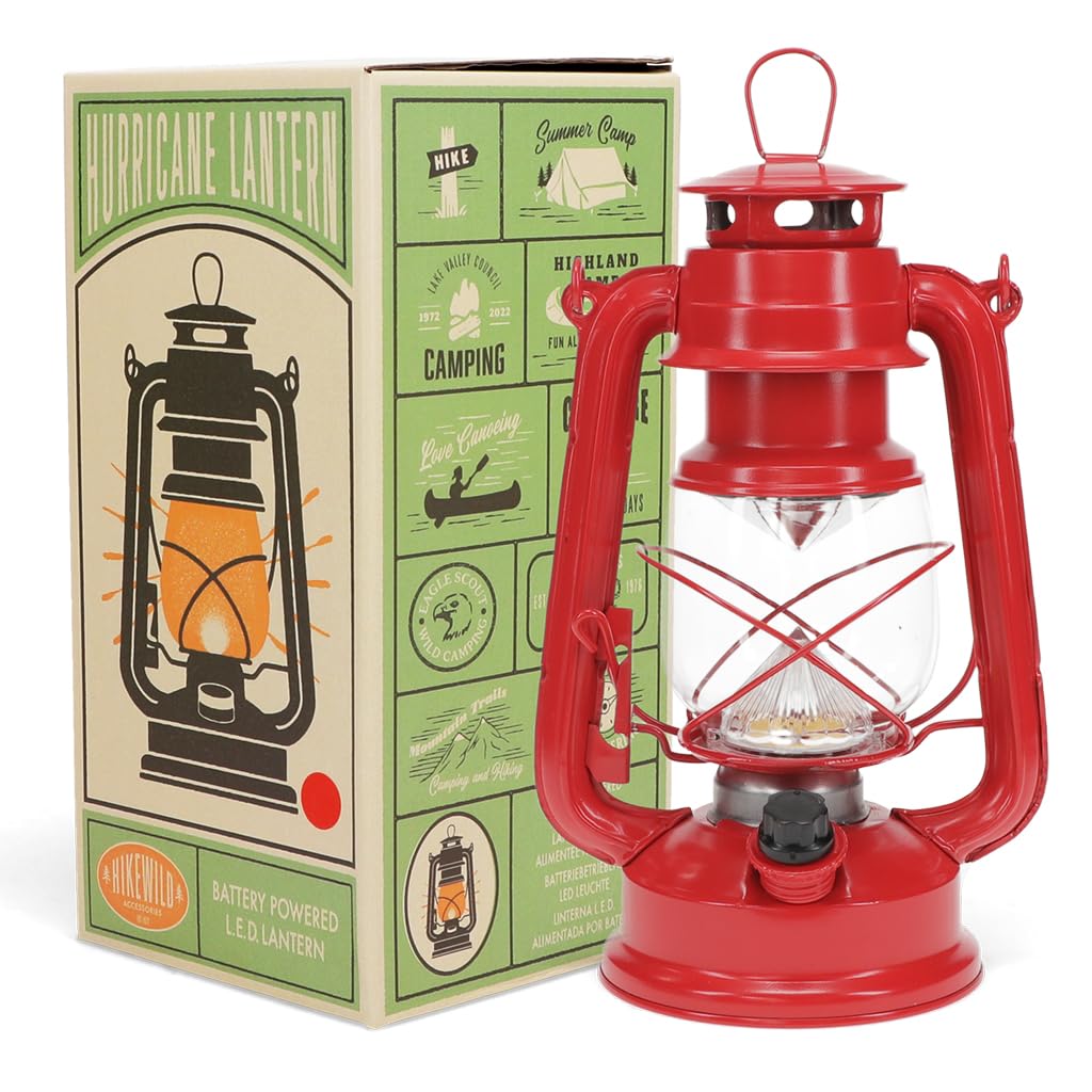 Rex London Red Led Hurricane Battery Operated Lantern