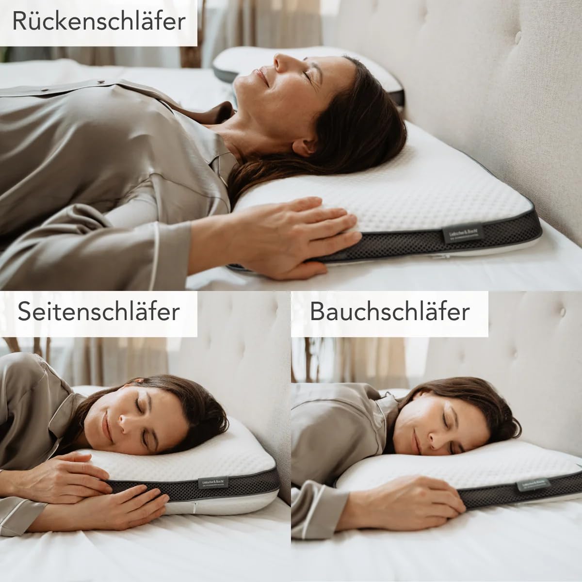 Liebscher & Bracht – Nackenstützkissen orthopädisch zur Unterstützung bei Nackenschmerzen 40x55cm – Schlafkissen ergonomisch & höhenverstellbar - mittelfest & fest – Atmungsaktiv & Waschbar