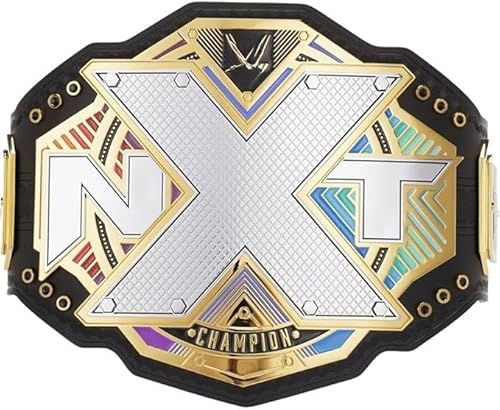 New NXT Wrestling Replica Championship Belt - NXT Replica Title Wrestling Championship Belt Adult Size 2mm, Gold/Black