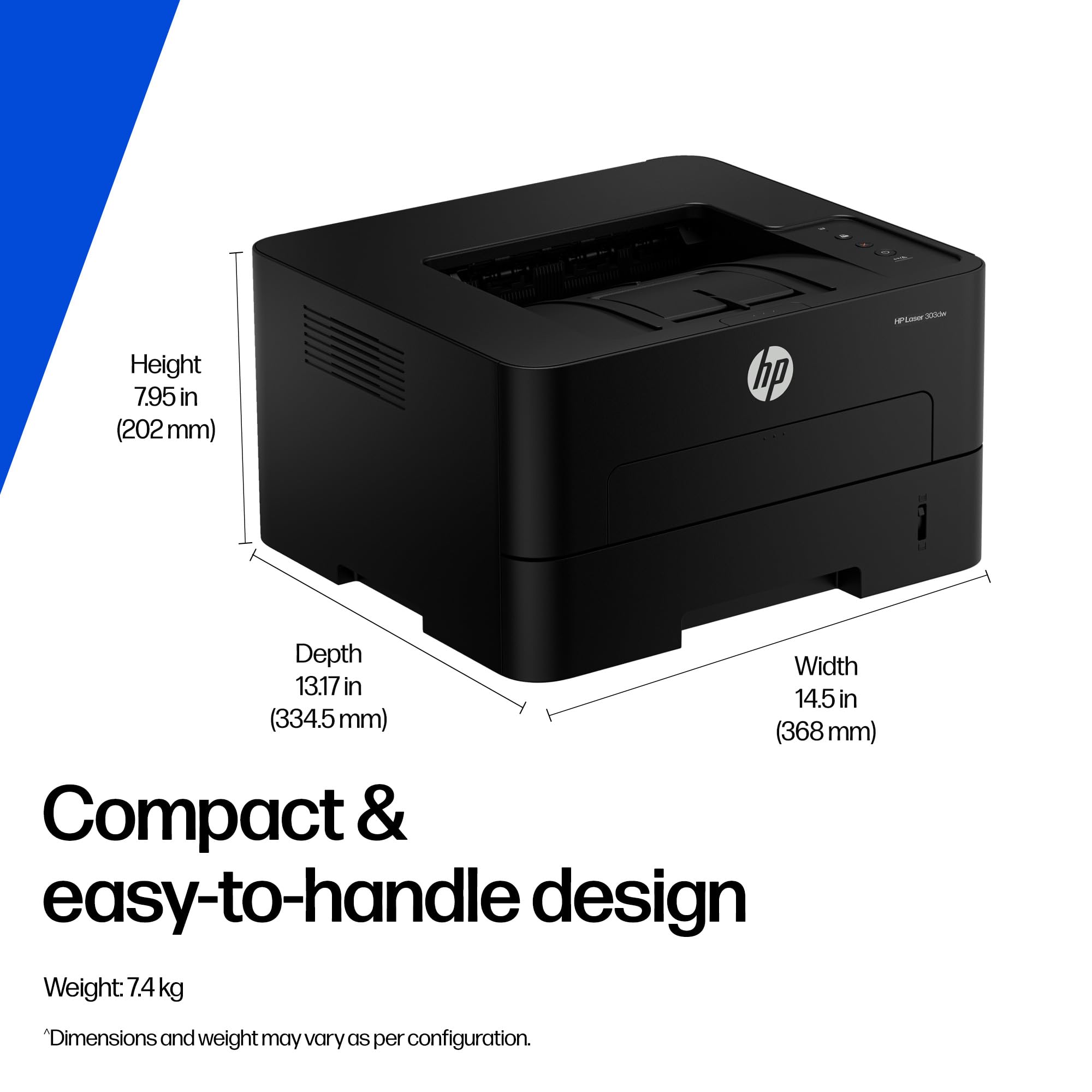 HP 303dw Auto Duplex WiFi Laser Printer (New Launch), 30 PPM, 256 MB Memory, Black — Amazon image 6