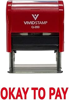 Okay to Pay Self Inking Rubber Stamp (Red Ink) - Medium