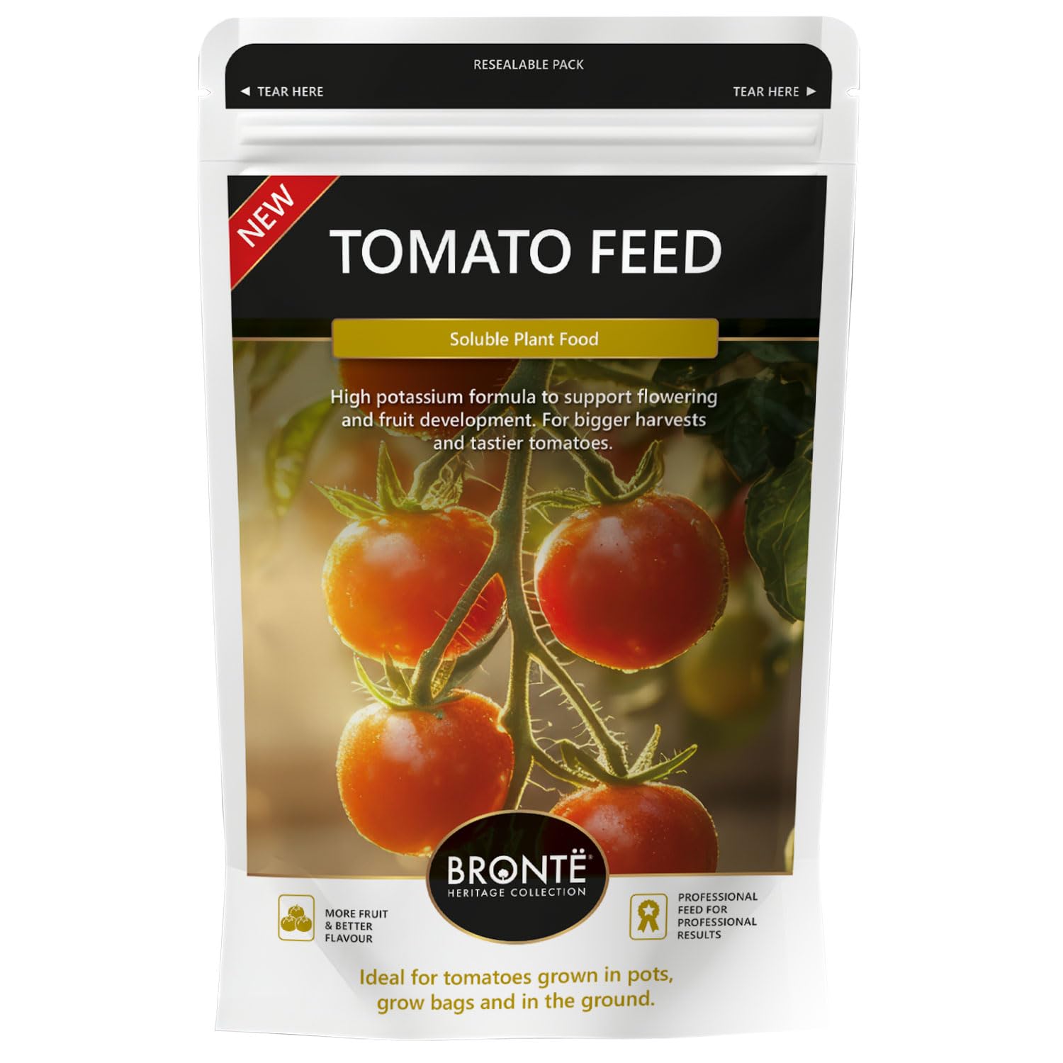 Tomato Feed & Fertiliser – 250g Soluble Plant Food with Measuring Scoop | High Potassium NPK 10-10-31 + Magnesium | Max Yield & Flavour for Greenhouse, Pots, Grow Bags & Outdoor Tomatoes