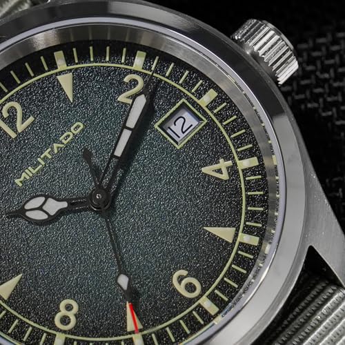 Image of TACTICAL FROG Militado ML08 Field Watch Japanese Sweep VH31 / 515 Movt with Calendar, Men's Military Watch Sapphire Crystal 10 ATM Waterproof Analog Watches for Men