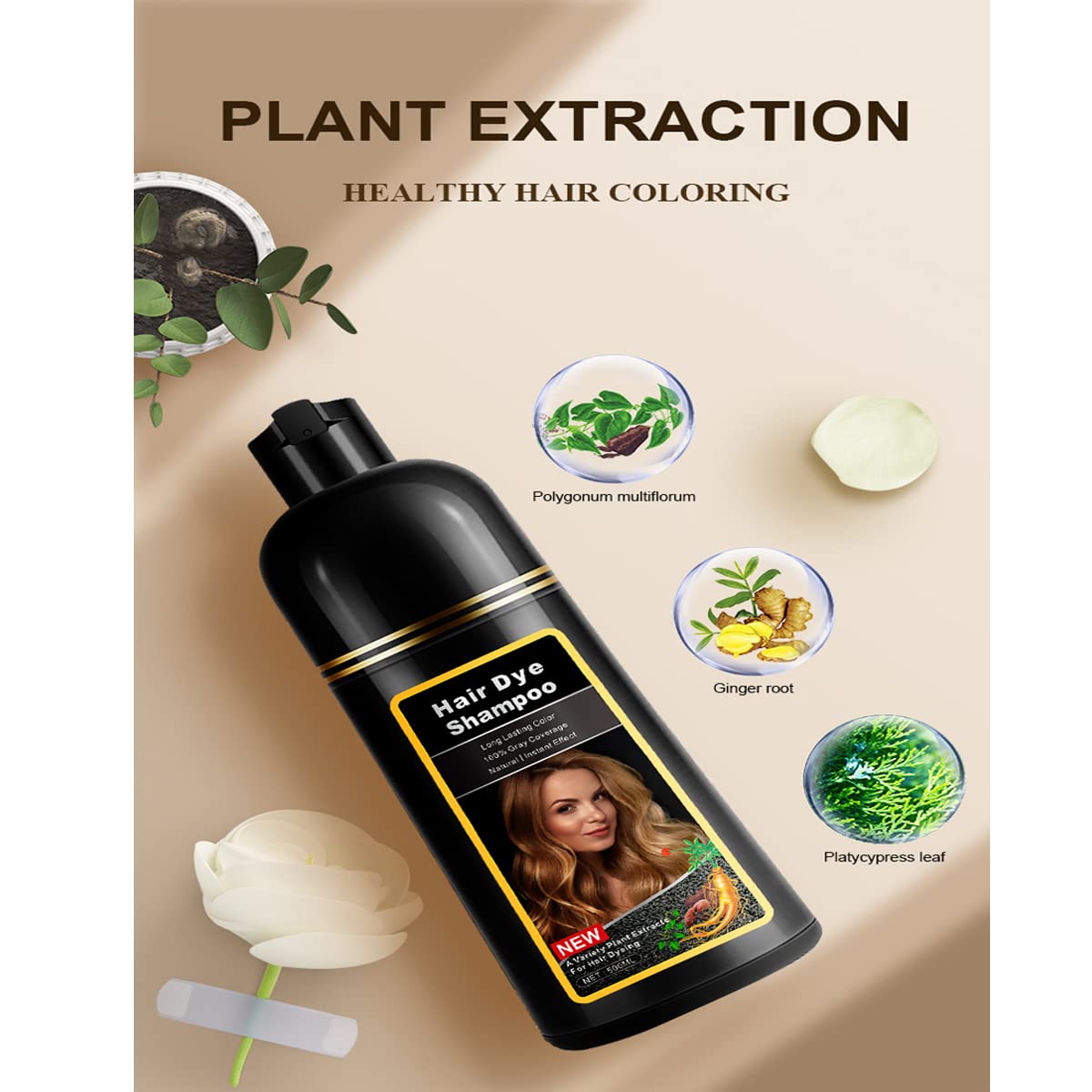 Natural Wine Red Hair Dye Shampoo,Magic Hair Dye Shampoo,Colors Hair in 15 Minutes,Long Lasting,500 Ml–3-In-1 Hair Color - Image 4