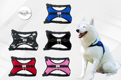 Arnés para perro, sin tirones, sin estrangulamiento, reflectante, ajustable, suave arnés para perro con asa