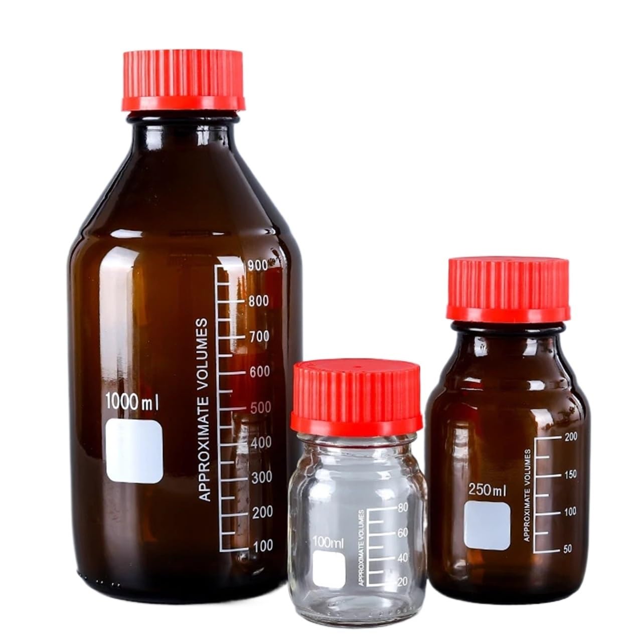 CQAHDSEVF Borosilicate Glass Bottles, Glass Graduated Reagent Laboratory Sample Bottle Screw Cap Multiple Sizes(500ml-1pcs)