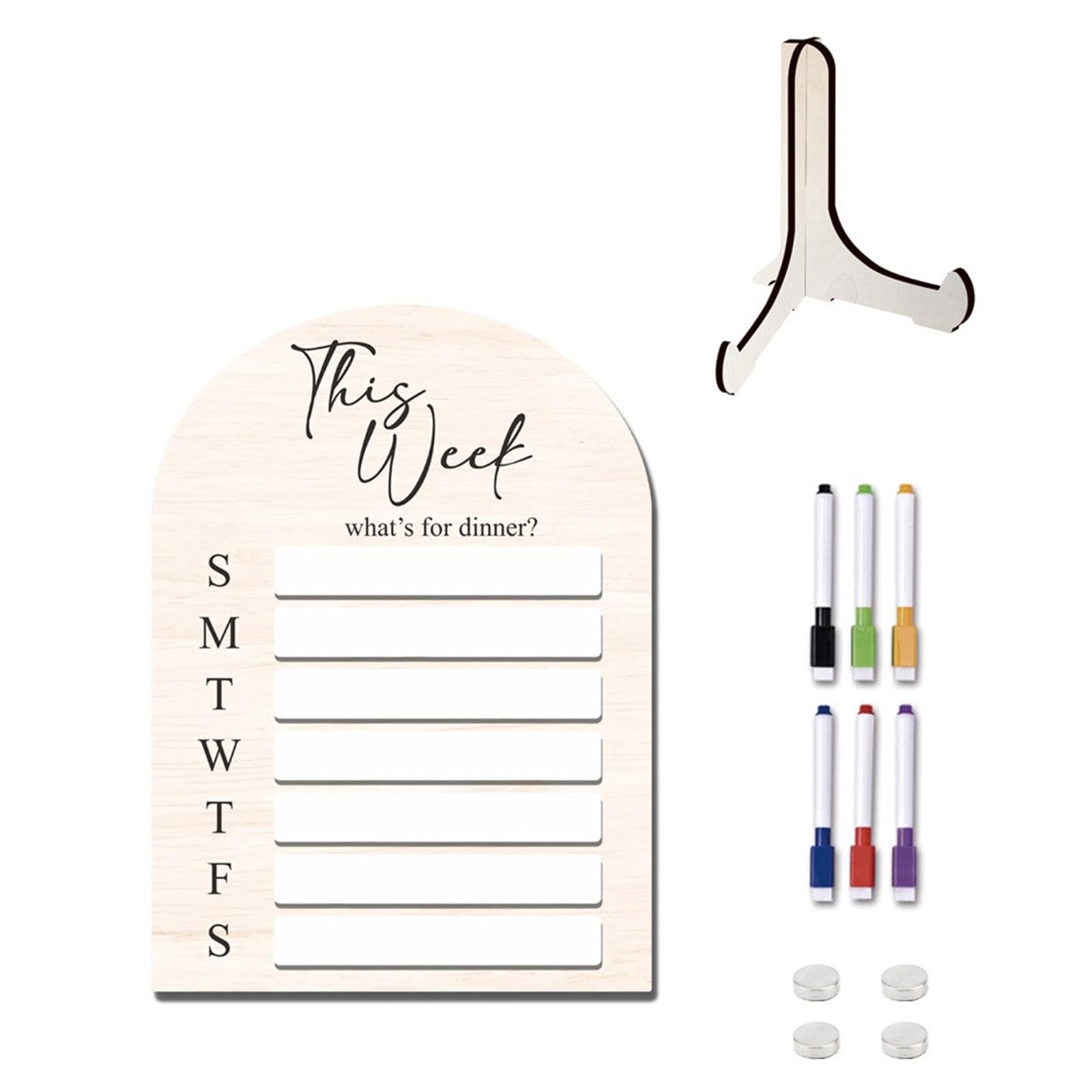 Wood Fridge Whiteboard Calendar Weekly Planner Board Whiteboard for Kitchen Easy Installation