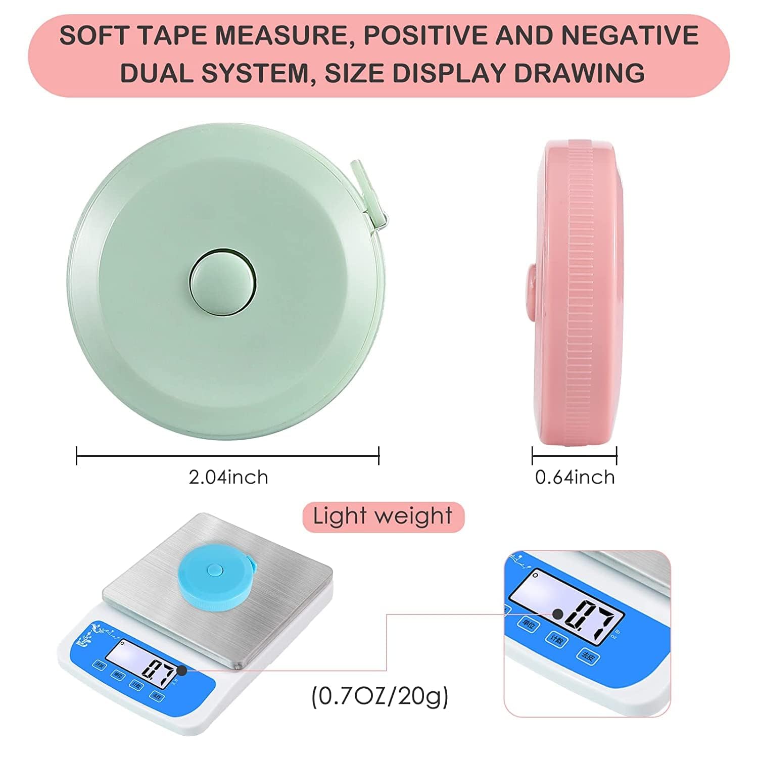 FF Sgdfc 12 | 24 | 36 | 48 | 72 | 96 | 120 Pack Tape Measure,12 Colors Soft Retractable Measuring Tape 60-Inch/150cm, for Body Measuring Tailor Cloth Home Craft Measurements (12 Pack)