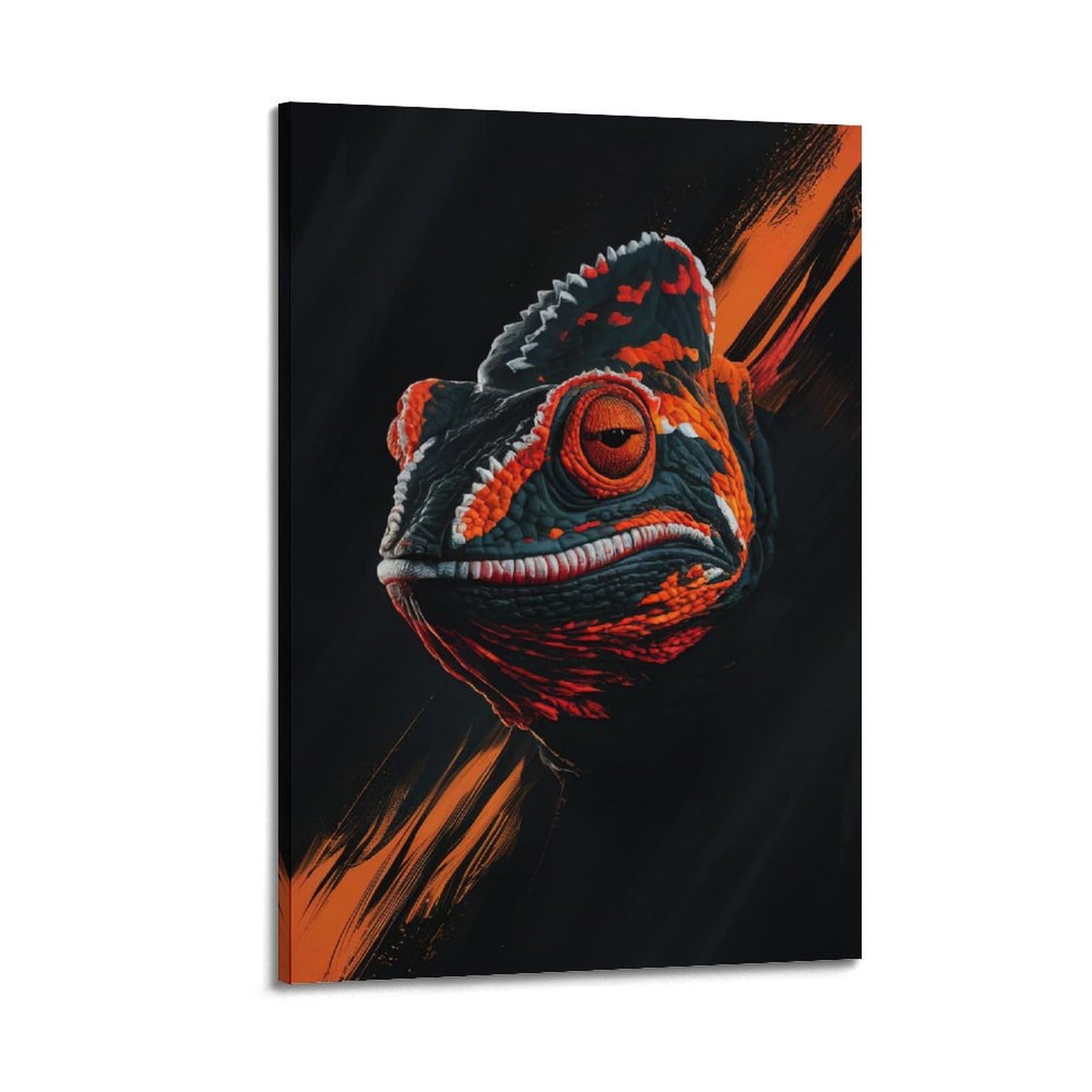WZKTCL Animal Poster Chameleon in The Dark Poster Decorative Painting Canvas Wall Posters And Art Picture Print Modern Family Bedroom Decor Posters 24x36inch(60x90cm)