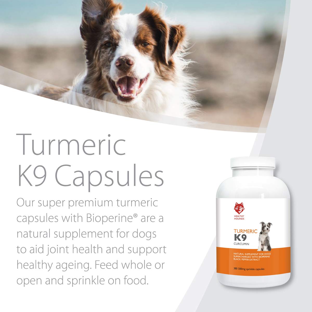 Buy Healthy Hounds K9 Turmeric for Dogs and Pets 380 x 500mg Sprinkle