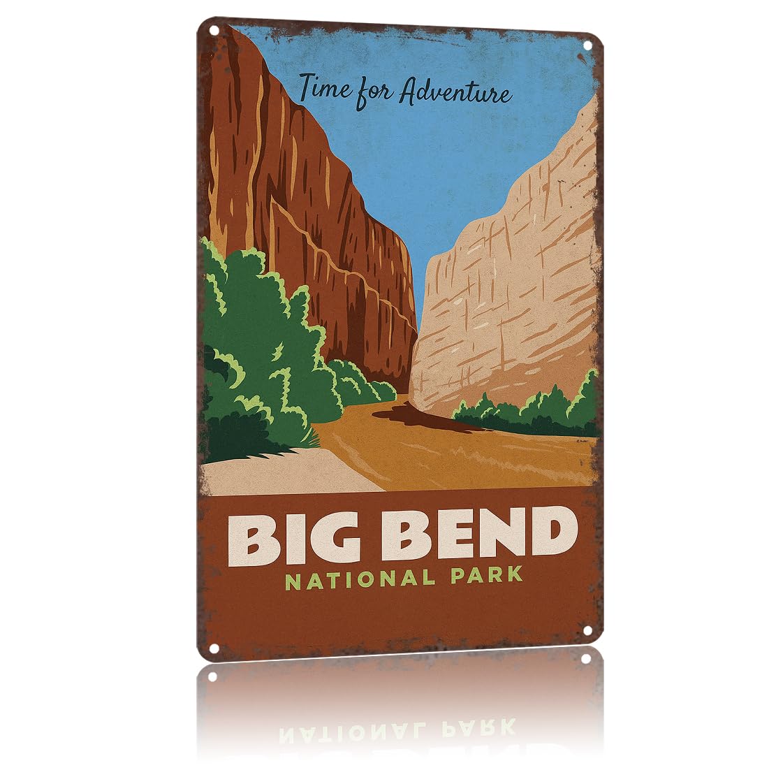 KWQDOZF Funny Metal Signs Poster 8x12inch Big Bend Park Aluminum Sign Wall Art For Home Room Bedroom Office Decor