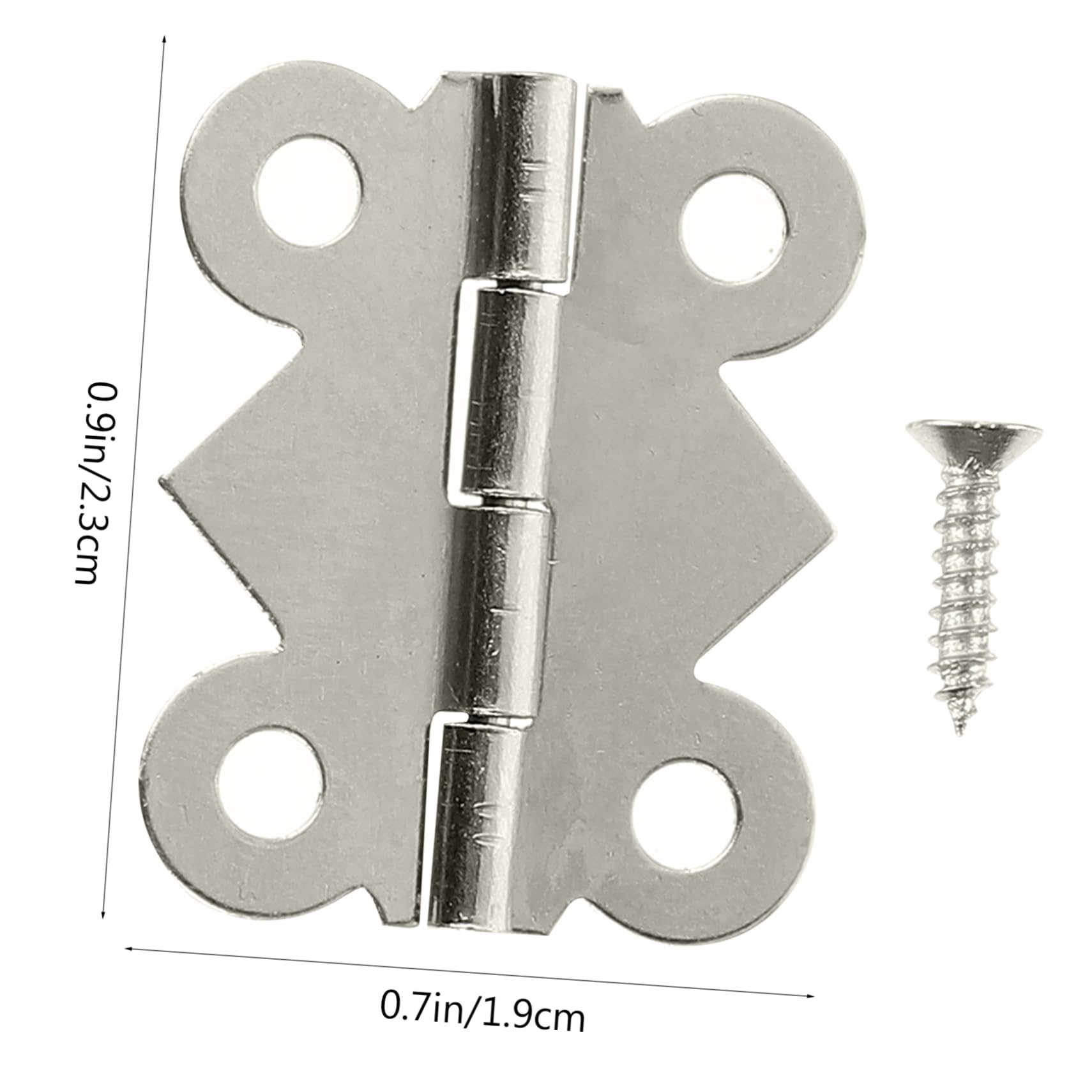 PartyKindom Nickel Plated White Hinges 48pcs Vintage Style Small Hinges for Crafts Door Closer for Furniture