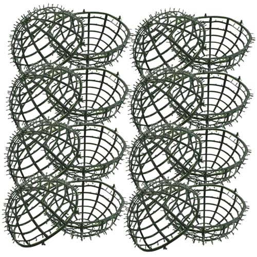 HOODANCOS 8pcs Decorative Topiary Ball Frame DIY Hollow Faux Grass Ball Holder for Floral Arrangements for Home Office Garden Wedding Centerpieces