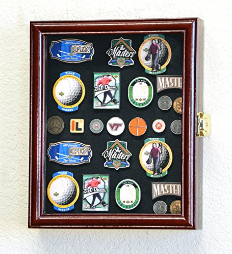 XS Golf Marker Magnet Divot Tool Display Case Cabinet Holder 98% UV – Lockable, Cherry