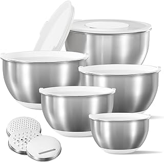 CAROTE Stainless Steel Mixing Bowls with Lids Set,12 Pcs Nesting Bowls C...