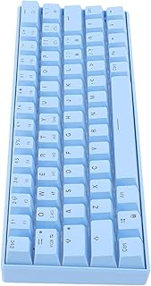Topiky Wireless Mechanical Keyboard, 3 Modes RGB Mechanical Gaming Keyboard, 64 Keys Hot Swappable 2.4G Gaming Keyboard with LED Backlit Compatible with Windows/OS/System (Blue Switch)