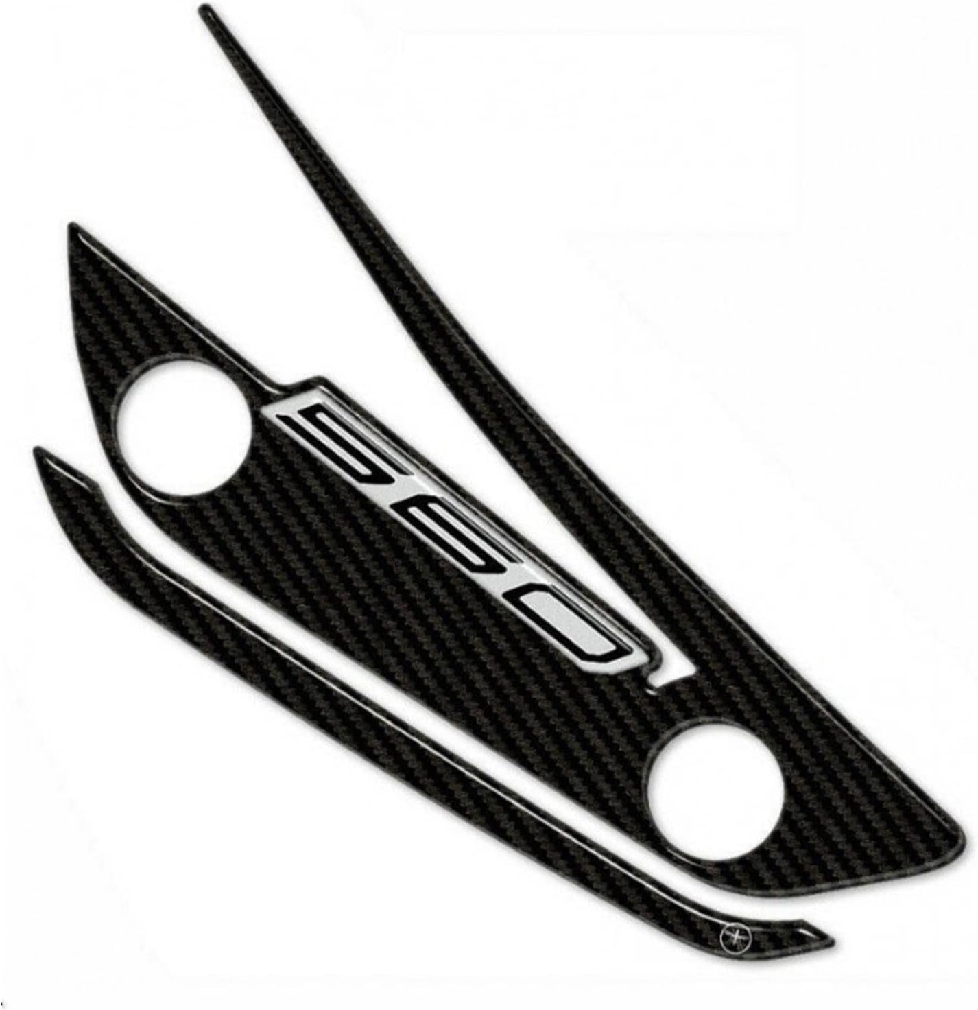 3D Sticker Motorcycle Exhaust Crankcase Protection and Decoration in Resin Compatible with Yamaha Tmax 560 2020-2025 - Silver Color