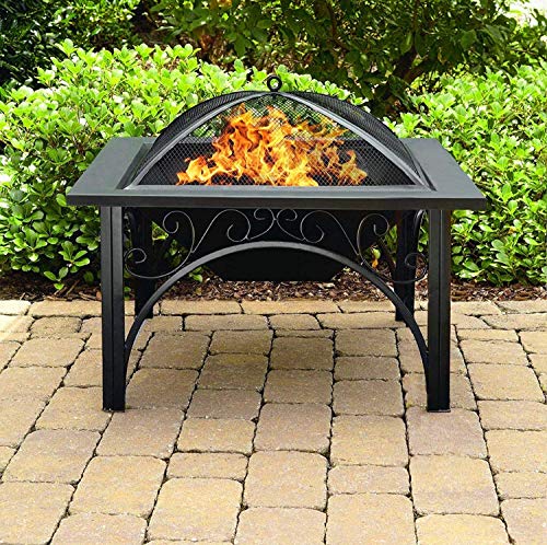 Homeology KOJIN Multi-Functional Elegant Black Square Outdoor Garden & Patio Luxury Heater Fire Pit Brazier - Image 6