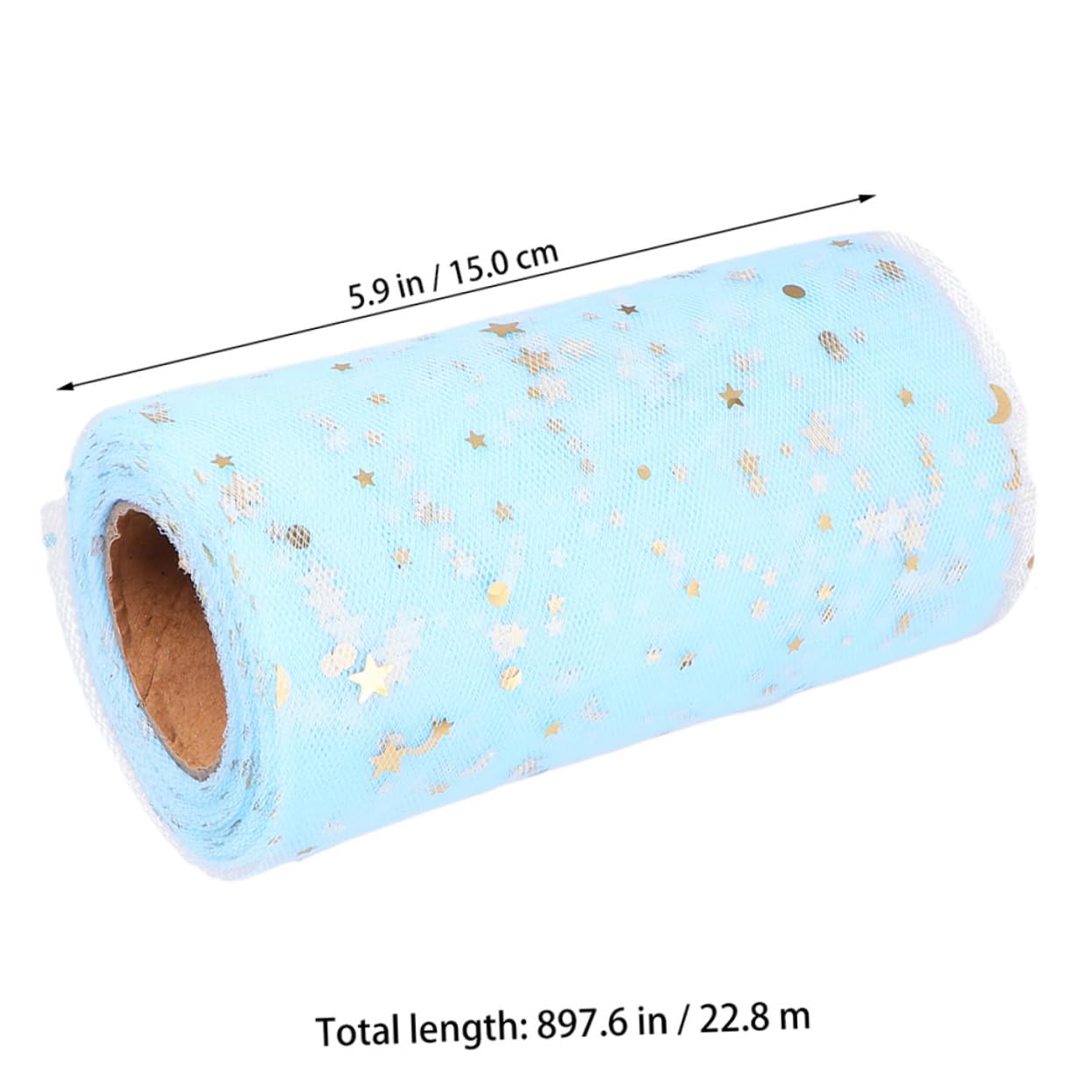 NUOBESTY 6pièces Tulle Avec Paillettes Étoiles Tissu De Mariage Fournitures Artisanales Rouleaux Pour Décorations
