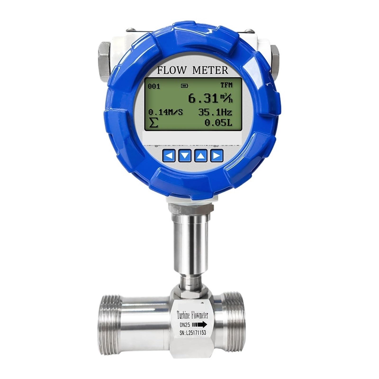 GTHTUHFD 1Pcs Flow Meter Digital Display Ss304 Flowmeter 4-20Ma Rs485 Pulse Output,DN4