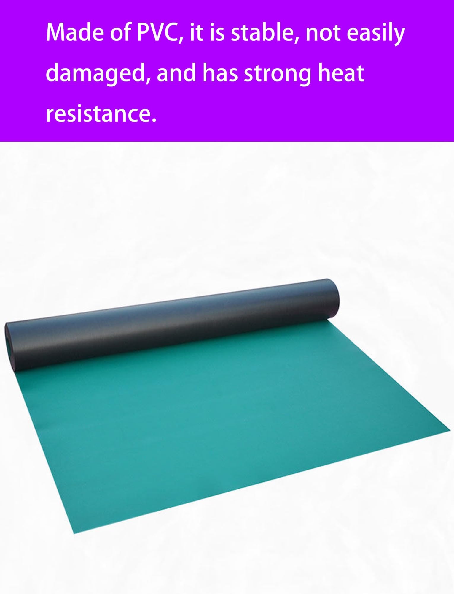 Estera de soldadura de PVC verde, cubierta antiestática resistente al calor for banco de trabajo for reparación de dispositivos electrónicos y protección de laboratorio(31.5x47.3in/80x120cm)