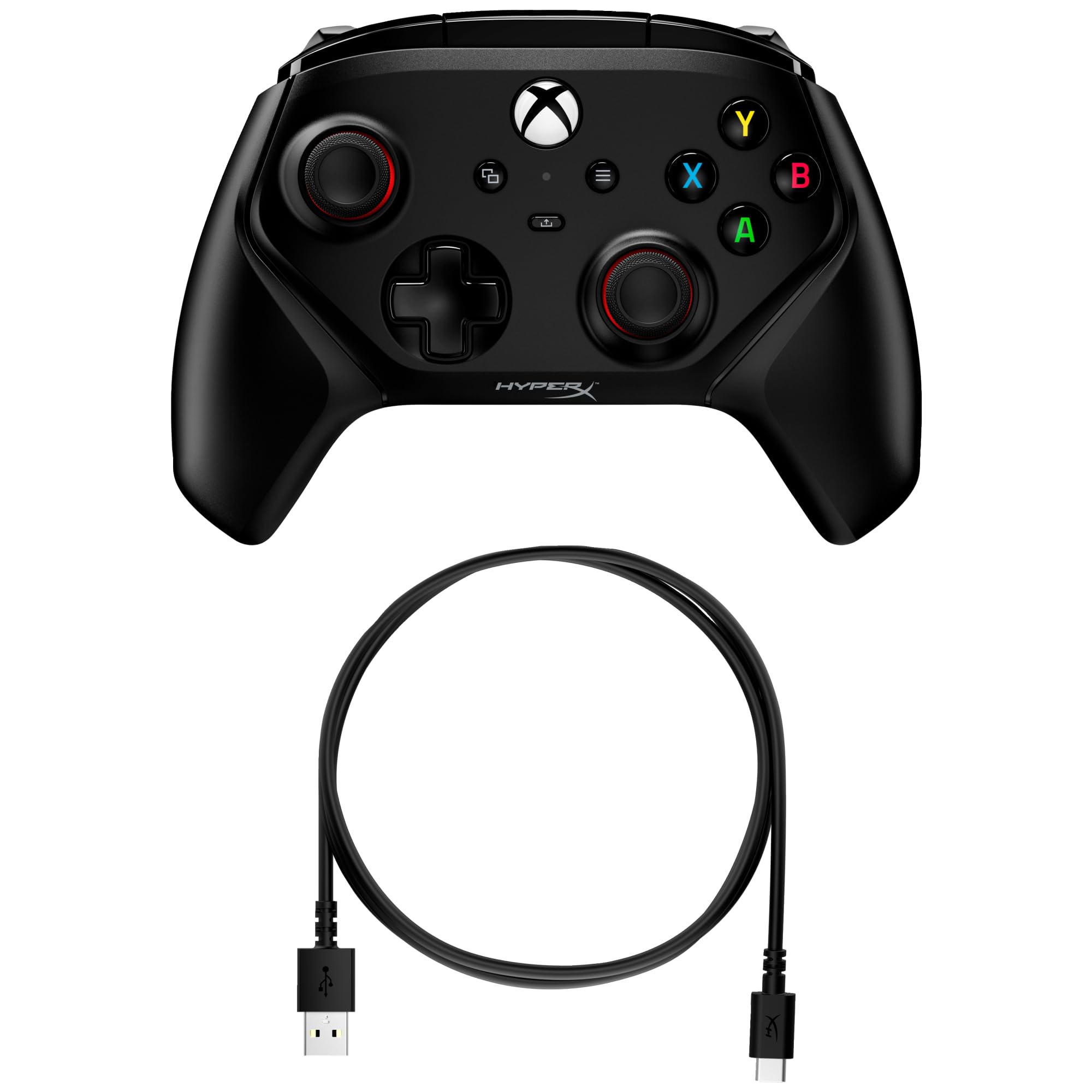 HyperX Clutch Gladiate – Manette de Jeu Filaire, Licence Officielle Xbox, Double Verrouillage des gâchettes, Boutons programmables, Double Moteur à Vibrations