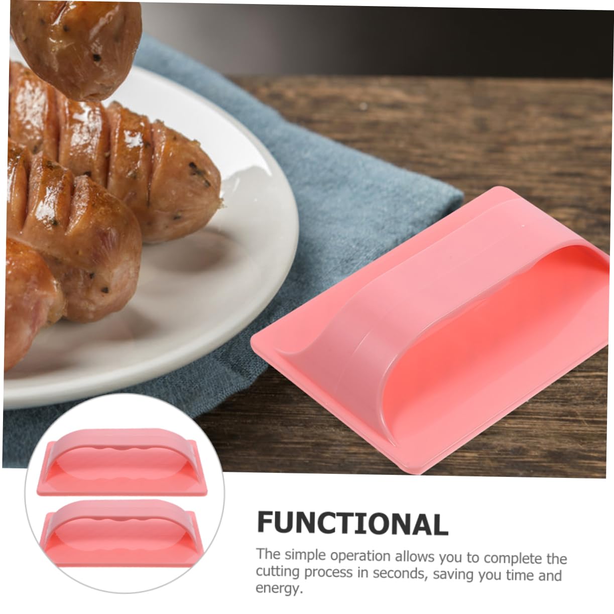 HEMOTON 5 Ensembles Outil De Coupe De Hot-Dog Saucisse Outil pour Trancher Les Hot-Dogs Ustensile De Cuisine Gadget De Cuisine Coupe-Hot-Dogs Outil De Trancheuse De Hot-Dogs 2 Pièces * 5