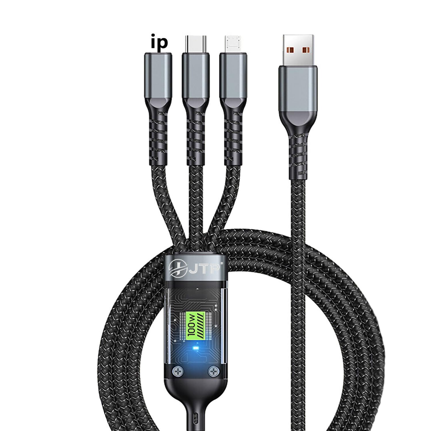 JTP 100W/6.1A Fast Charging Usb 3.0 Cable 4 Ft / 1.2M To 3-In-1 Long Charging Cord With Type C + Micro Usb + Connector 480 Mbps Data Transfer For Laptop, Tablets, Smartphones (Black) (B0D5R6F8YB) Amazon Price History, Amazon Price Tracker