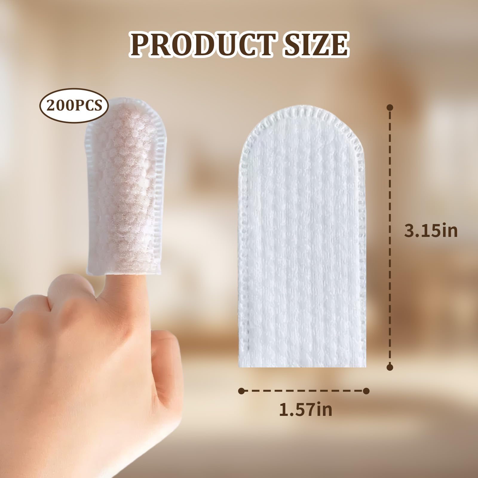 DAWZMR 200 PCS Cotton Finger Cots Gauze Sleeve, Breathable, Sweat Resistant, and Wear-Resistant Ear Cleaning Pads Finger Wipes for Dogs Ears, Fingernail Cover for Loss Nail - image 2