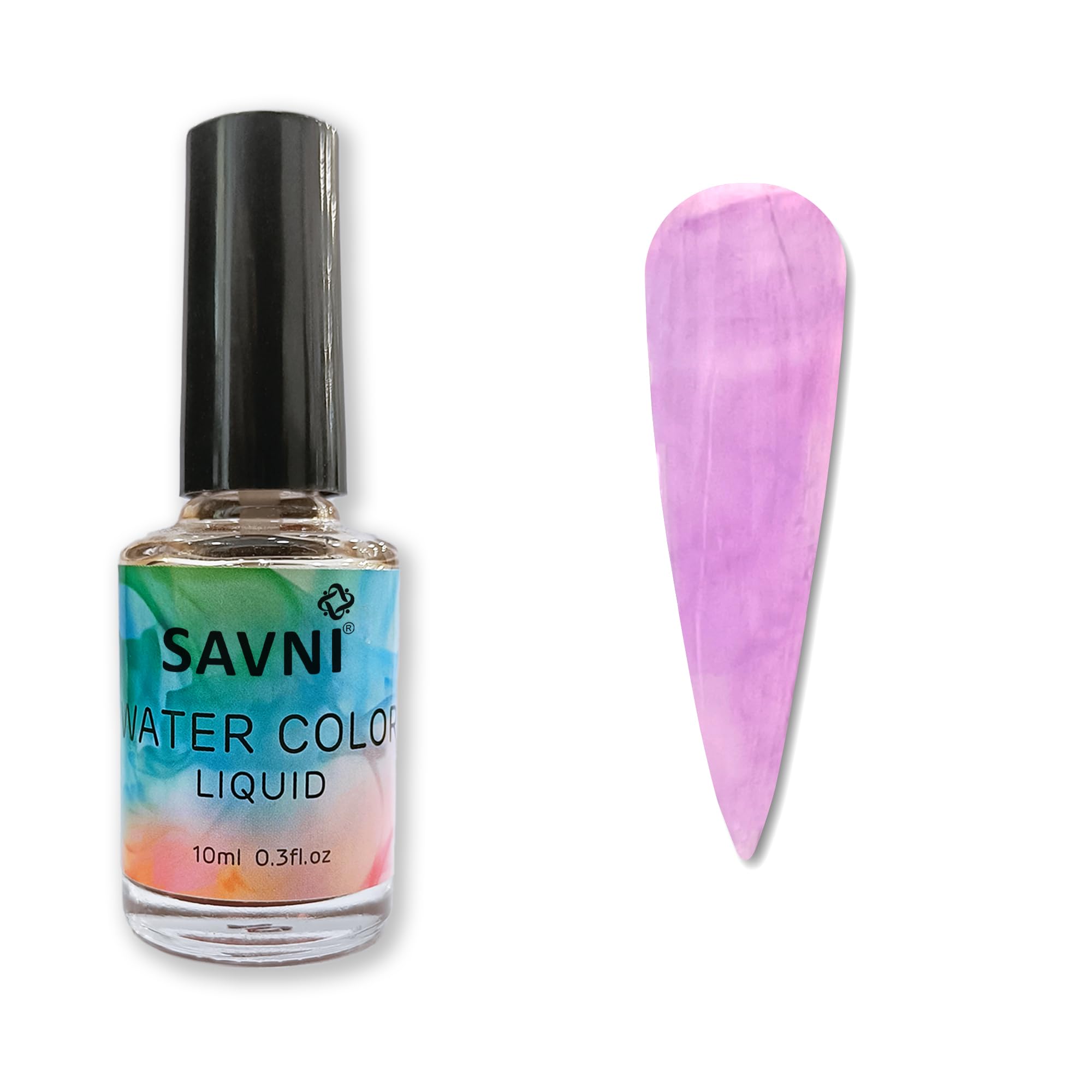 Savni Blooming Ink, Aqua Ink Color, Water Color Effect Nail Paint, 10ml, 0.3fl.oz (Lavender-3, 10)