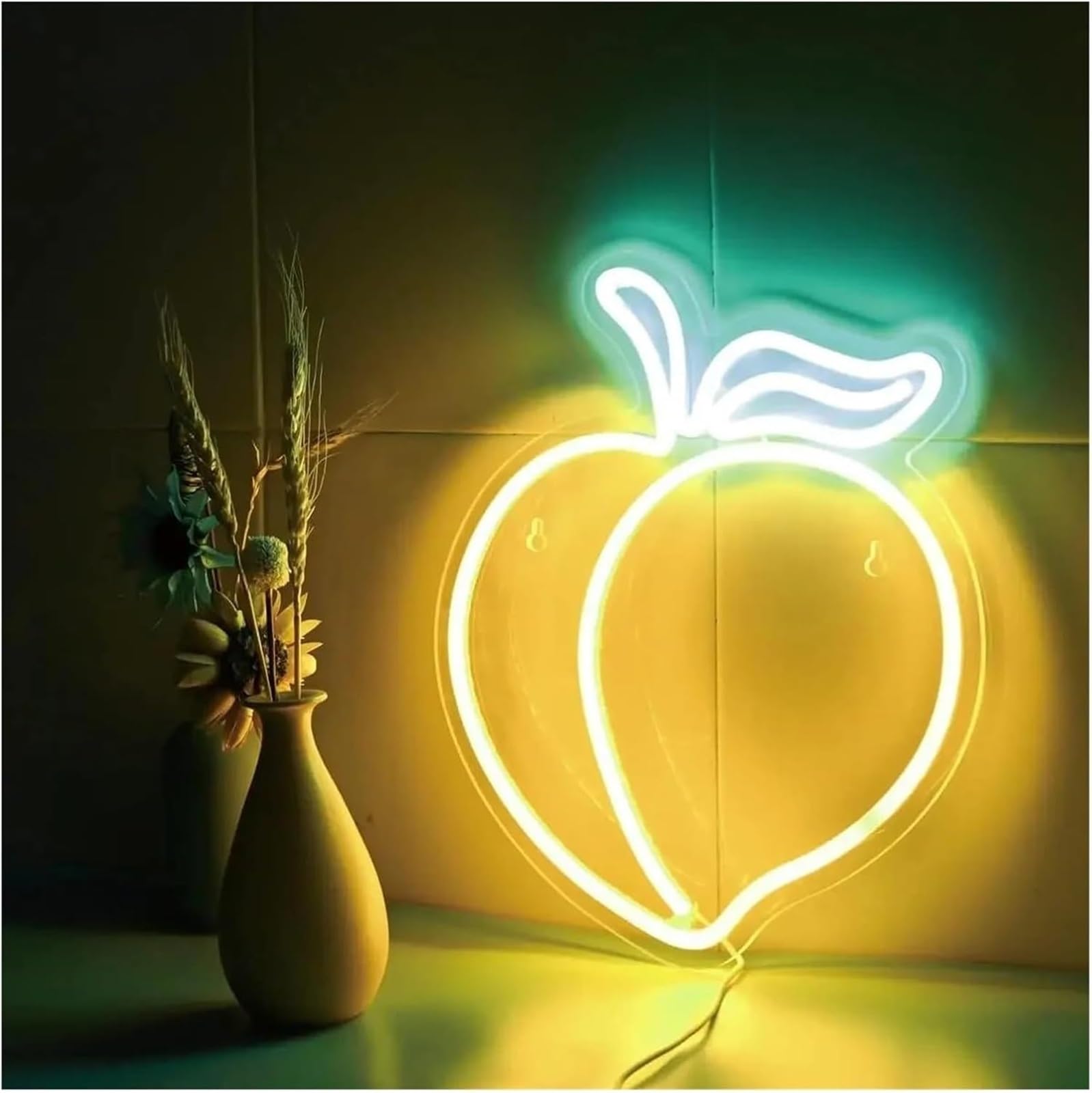 Zynther Neon lamp for neon Lamp Fruit Peach for Sign for Wall Decoration with for Dimmable for