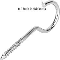Vista 3 de Ganchos de tornillo grandes, ganchos de techo resistentes de 4 pulgadas para plantas colgantes de interior y exterior, 10 piezas