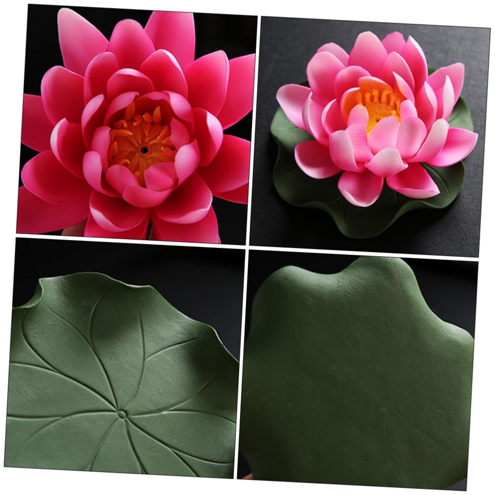 Porta Incienso de Loto en Cerámica Rosa para Aromaterapia