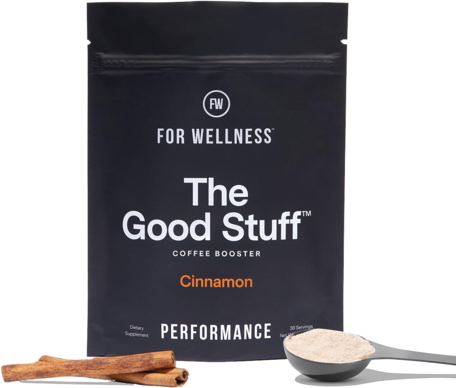 For WellnessThe Good Stuff Performance Coffee Supplement- Non-Dairy Coffee Creamer Powder w/Collagen, MCT, L-Theanine & Cinnamon - Healthy Coffee Add-in for Energy & Focus