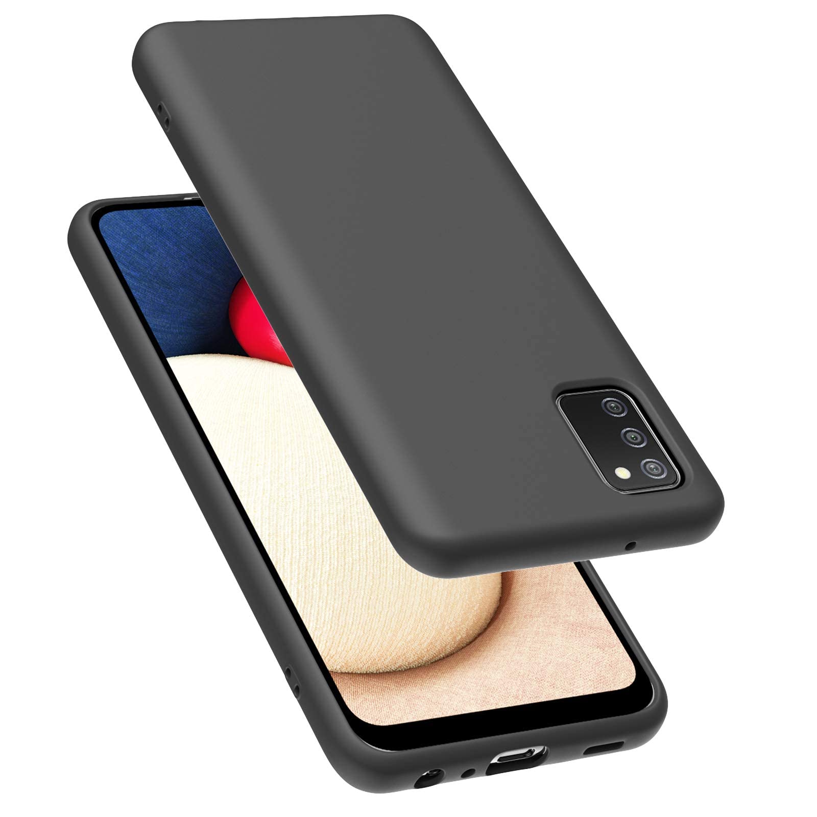 YRAKOZIN Samsung Galaxy A03S Case, Liquid Silicone Case with Microfiber Lining Thickening Shockproof Design Soft Gel Rubber Phone Case Cover for Samsung A03S - Black