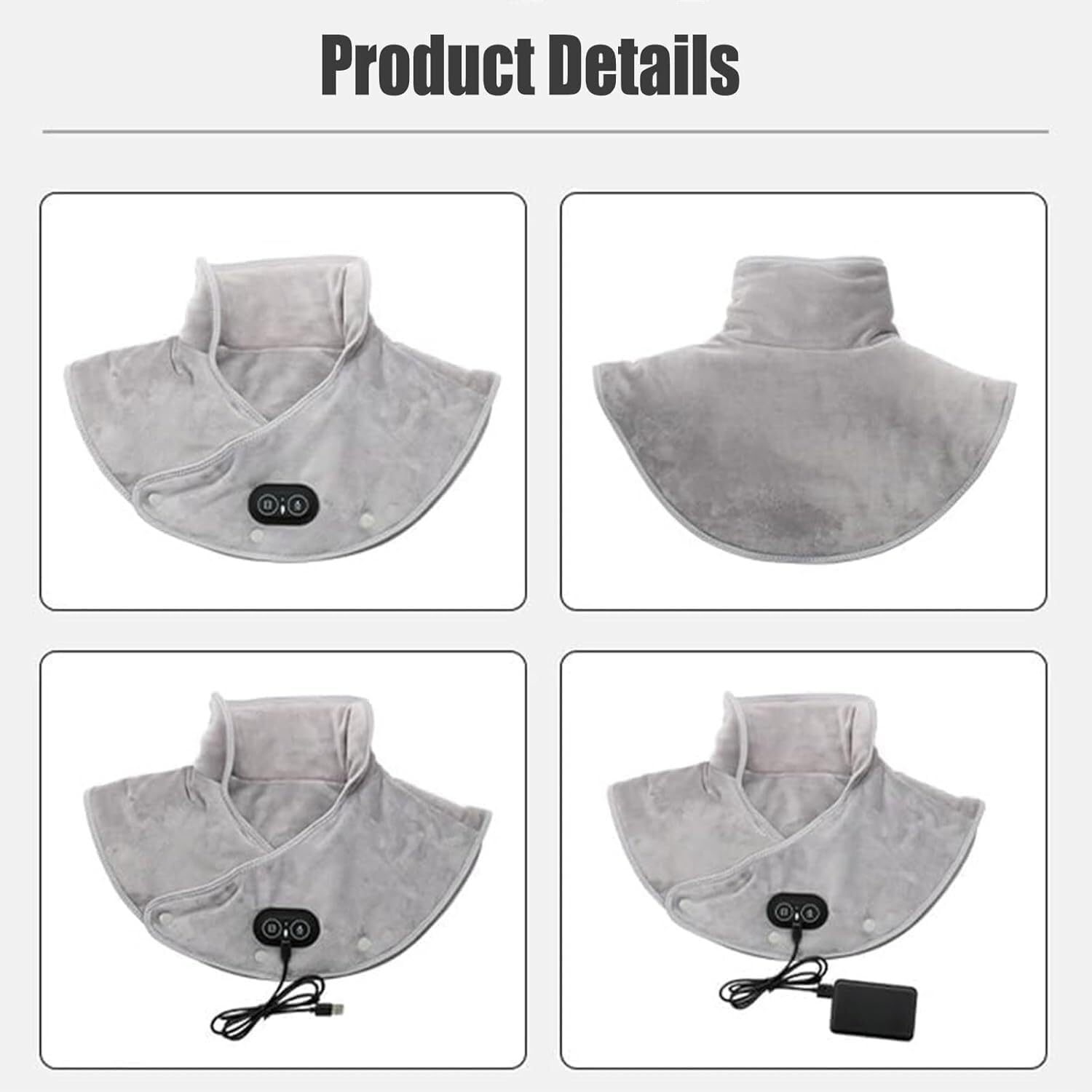 Almohadilla térmica para Cuello y Hombros con 3 ajustes de Temperatura y Masaje, Temporizador de Apagado automático, Calentamiento rápido en 60 Segundos, Regalo de cumpleaños y Navidad para Mujeres,