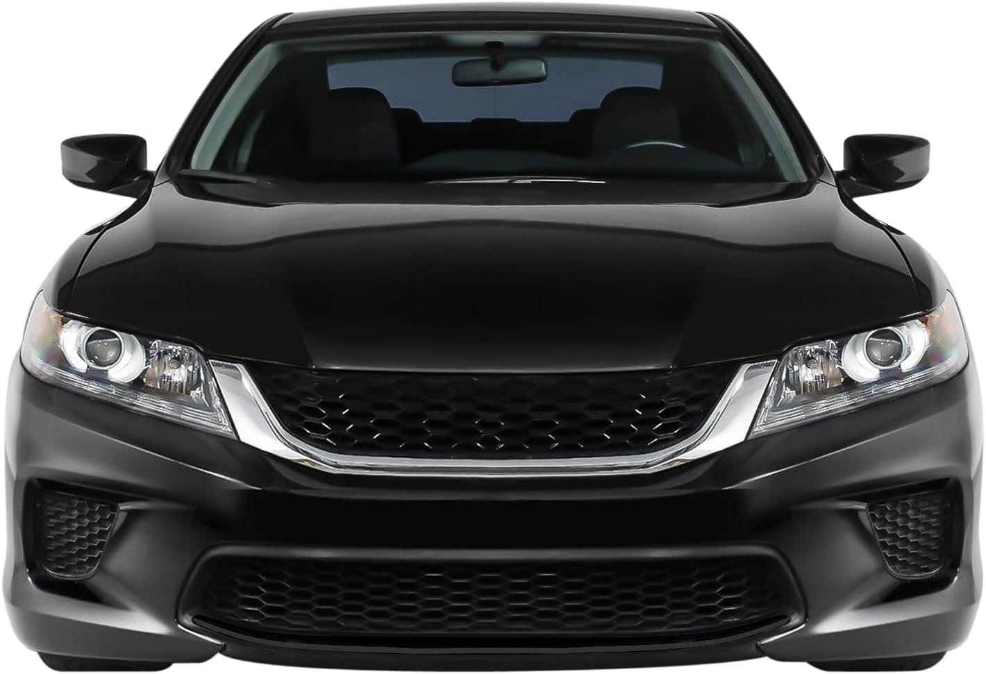 SlickMod Chrome Delete Blackout Vinyl Overlay for 2013-2015 Honda Accord Coupe Grill Trim (Gloss Black, 2. Lower Lip)