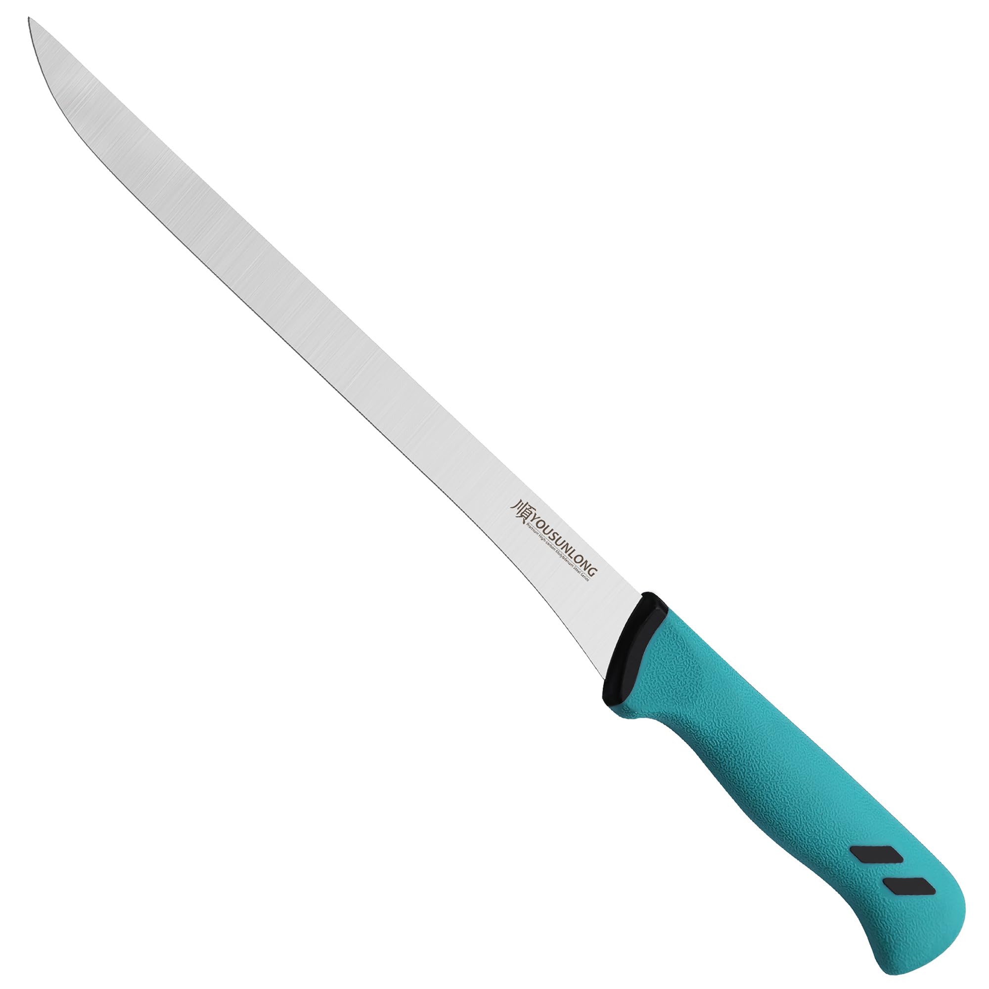 YOUSUNLONG Coltello per affettare Coltello da prosciutto 254 mm - Lama in acciaio al molibdeno ad alto tenore di carbonio - Affettatrice per prosciutto spagnolo - Impugnatura ergonomica e antiscivolo