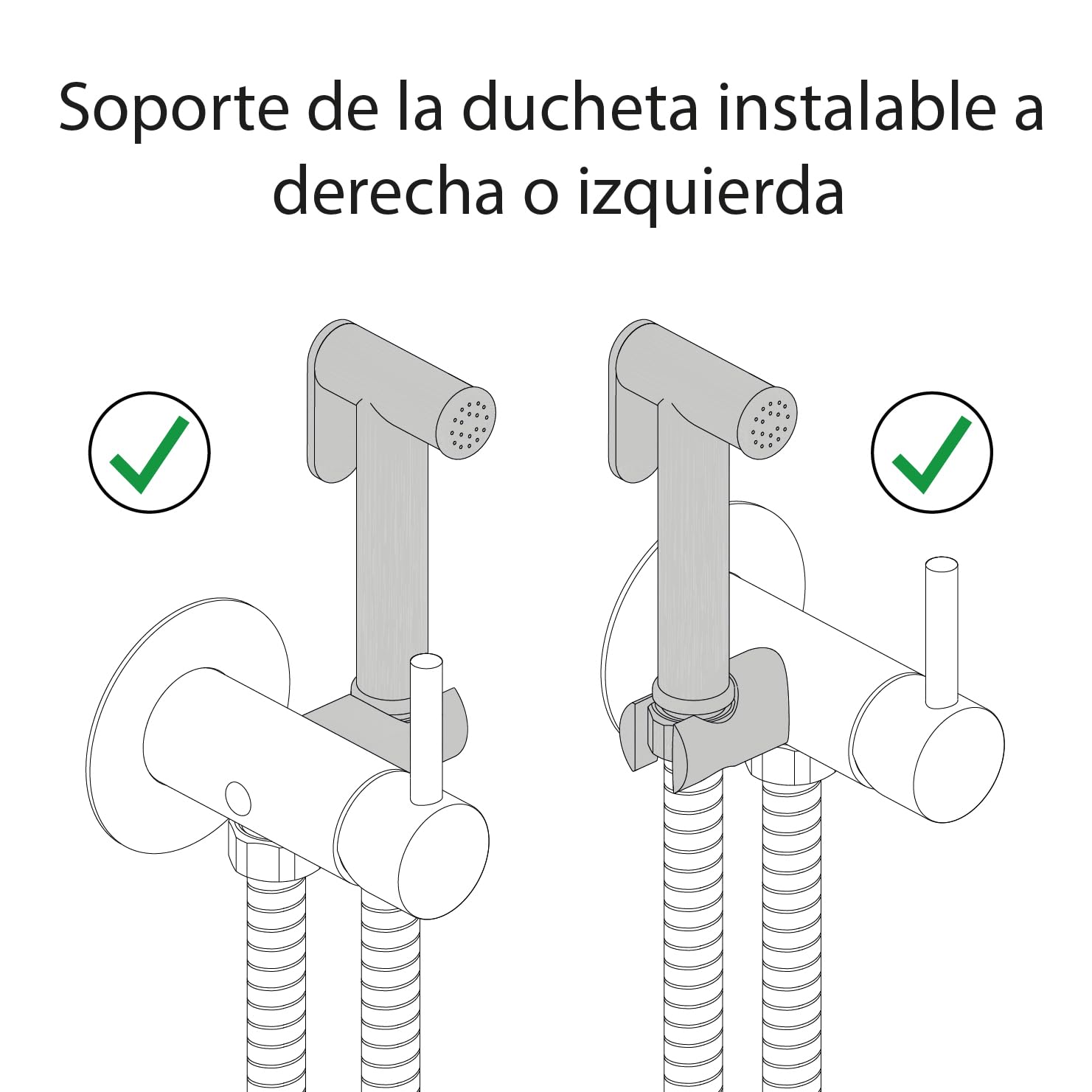 Kit miscelatore per acqua fredda e calda per bidet - monocomando da incasso con doccetta a pulsante e flessibile rinforzato 1,20 m (nichel satinato)