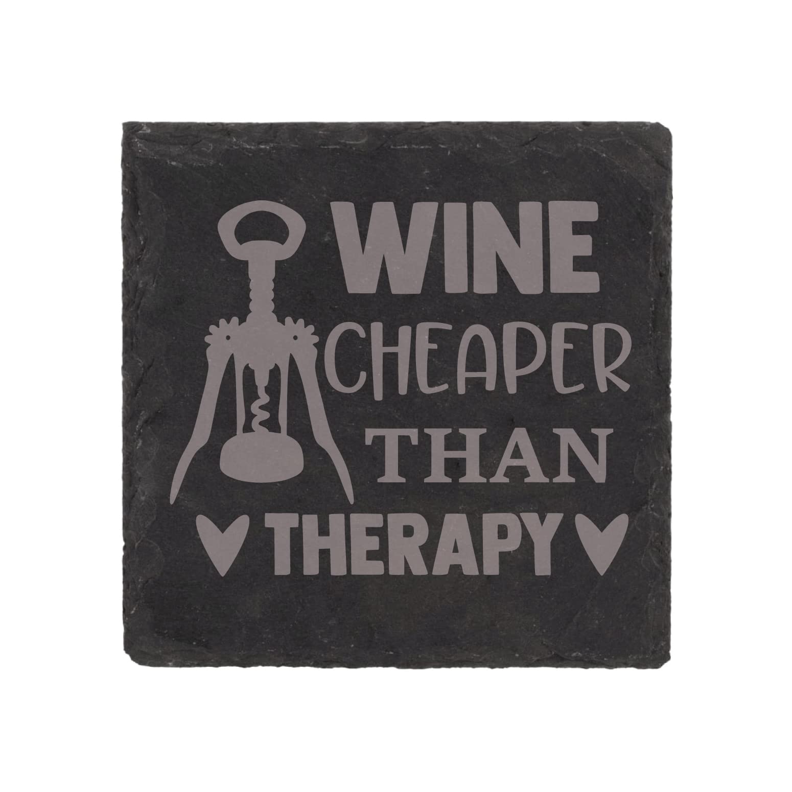 Dessous de verre en ardoise gravé humour vin noir naturel chic